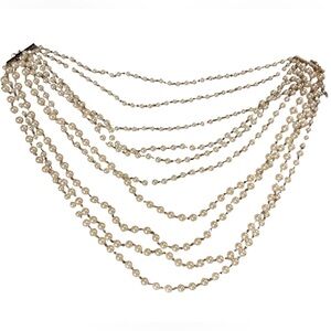 10 Strand Pearl Necklace with gold accents/chain